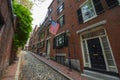 Acorn Street, Beacon Hill historic district, Boston, USA Royalty Free Stock Photo