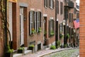 Acorn Street in Boston Beacon Hill Royalty Free Stock Photo