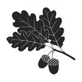 Acorn vector icon.Black vector icon isolated on white background acorn . Royalty Free Stock Photo