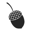 Acorn vector icon.Black vector icon isolated on white background acorn . Royalty Free Stock Photo