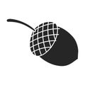 Acorn vector icon.Black vector icon isolated on white background acorn . Royalty Free Stock Photo