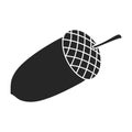 Acorn vector icon.Black vector icon isolated on white background acorn . Royalty Free Stock Photo