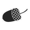 Acorn vector icon.Black vector icon isolated on white background acorn . Royalty Free Stock Photo