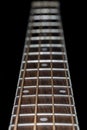 Acoustic Bass Guitar Fretboard Close Up Royalty Free Stock Photo