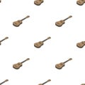 Acoustic bass guitar icon in cartoon style isolated