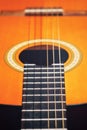 Acoustic classical Guitar Strings. Theory of Strings on an example of a Guitar. Royalty Free Stock Photo