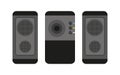 Acoustic complex stereo speaker system black flat Royalty Free Stock Photo