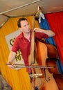 Acoustic Double Bass Player 2 Royalty Free Stock Photo