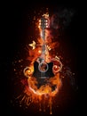 Acoustic - Electric Guitar Royalty Free Stock Photo