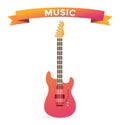 Acoustic and electric guitars vector set Royalty Free Stock Photo