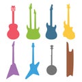 Acoustic and electric guitars vector set Royalty Free Stock Photo