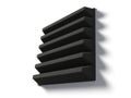 Acoustic foam block horizontal canals. silent room concept. 3D illustration