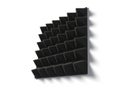 Acoustic foam block with pyramid forms. silent room concept. 3D illustration