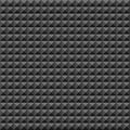 Acoustic foam rubber wall pattern, Dark seamless background with pyramid and triangle texture for sound studio recording