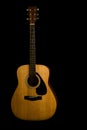 Acoustic guitar on black background Royalty Free Stock Photo