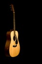 Acoustic guitar on black background Royalty Free Stock Photo