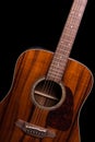 Acoustic Guitar On Black Royalty Free Stock Photo