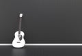 Acoustic guitar in a black room Royalty Free Stock Photo