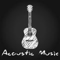 Acoustic guitar Chalk art logo