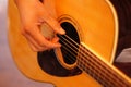 Acoustic guitar close-up