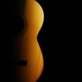 Acoustic guitar closeup. Classical guitar close up Royalty Free Stock Photo