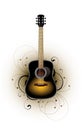 Acoustic guitar floral design Royalty Free Stock Photo