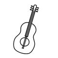 acoustic guitar icon doodle hand drawn sketch Royalty Free Stock Photo