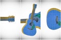 Acoustic guitar illustration Royalty Free Stock Photo
