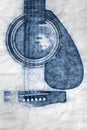 Acoustic guitar illustration detailed illustration Royalty Free Stock Photo