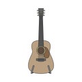 Acoustic guitar illustration isolated on white Royalty Free Stock Photo