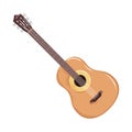 Acoustic guitar illustration with wood material Royalty Free Stock Photo