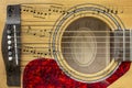 Acoustic guitar montage Royalty Free Stock Photo