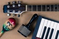 Acoustic guitar Percussion Accessories music Royalty Free Stock Photo