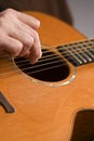 Acoustic guitar player fingerpicking Royalty Free Stock Photo