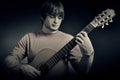 Acoustic guitar player guitarist Royalty Free Stock Photo