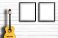 Acoustic guitar and Poster Frame Royalty Free Stock Photo