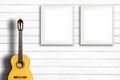Acoustic guitar and Poster Frame Royalty Free Stock Photo