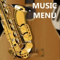 Acoustic guitar and saxophone closeup Royalty Free Stock Photo