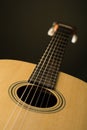 Closeup shot of the acoustic guitar.