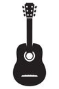 Acoustic guitar silhouette Royalty Free Stock Photo