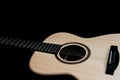 Acoustic guitar. Singer songwriter steel string folk guitarist musical instrument close-up