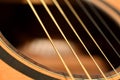 Acoustic guitar sound hole Royalty Free Stock Photo