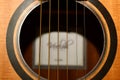 Acoustic guitar sound hole Royalty Free Stock Photo