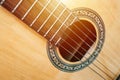 Acoustic guitar sound hole string Royalty Free Stock Photo