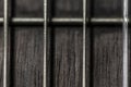 Acoustic guitar strings macro closeup