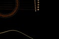 Acoustic guitar strings and sound hole Royalty Free Stock Photo