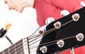 Acoustic Guitar Tuners with Singer in Background Royalty Free Stock Photo