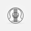 Acoustic Guitar vector concept round outline icon