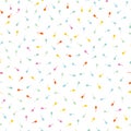 Acoustic guitar vector seamless pattern background. Tiny multicolor musical string instruments on white backdrop. Small Royalty Free Stock Photo