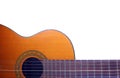 Acoustic guitar on the white background Royalty Free Stock Photo